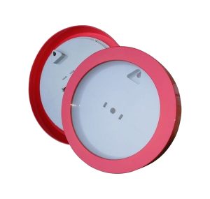 Часы пластиковые (заготовка) под полиграфическую вставку, красные круглые